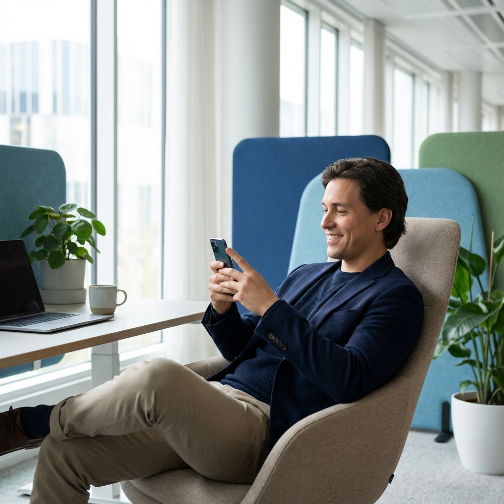 Relaxed business owner